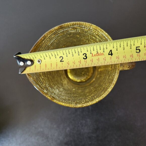 Vintage Anchor Hocking Soreno Amber Juice Pitcher 7" Ribbed MCM Textured Glass - Picture 5 of 7